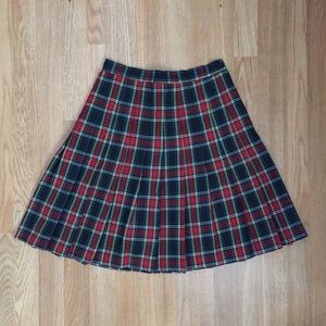 Vintage pleated plaid skirt